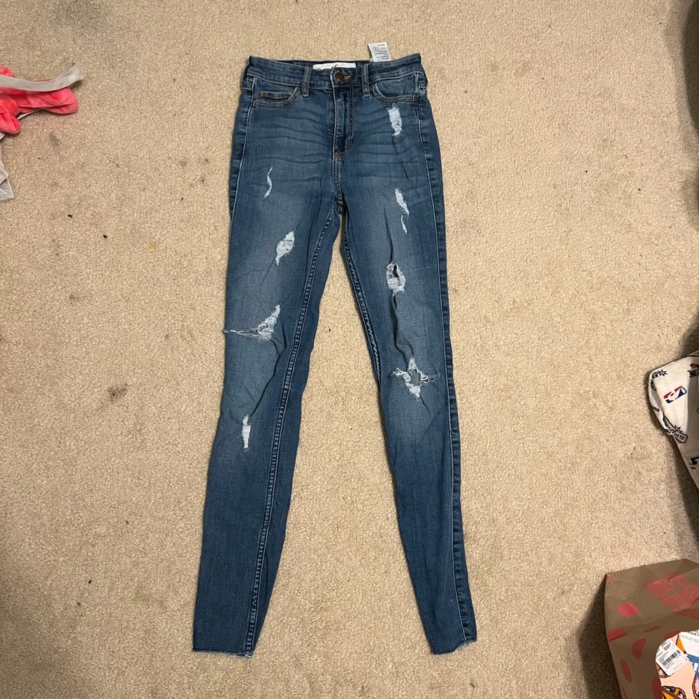 ripped hollister jeans